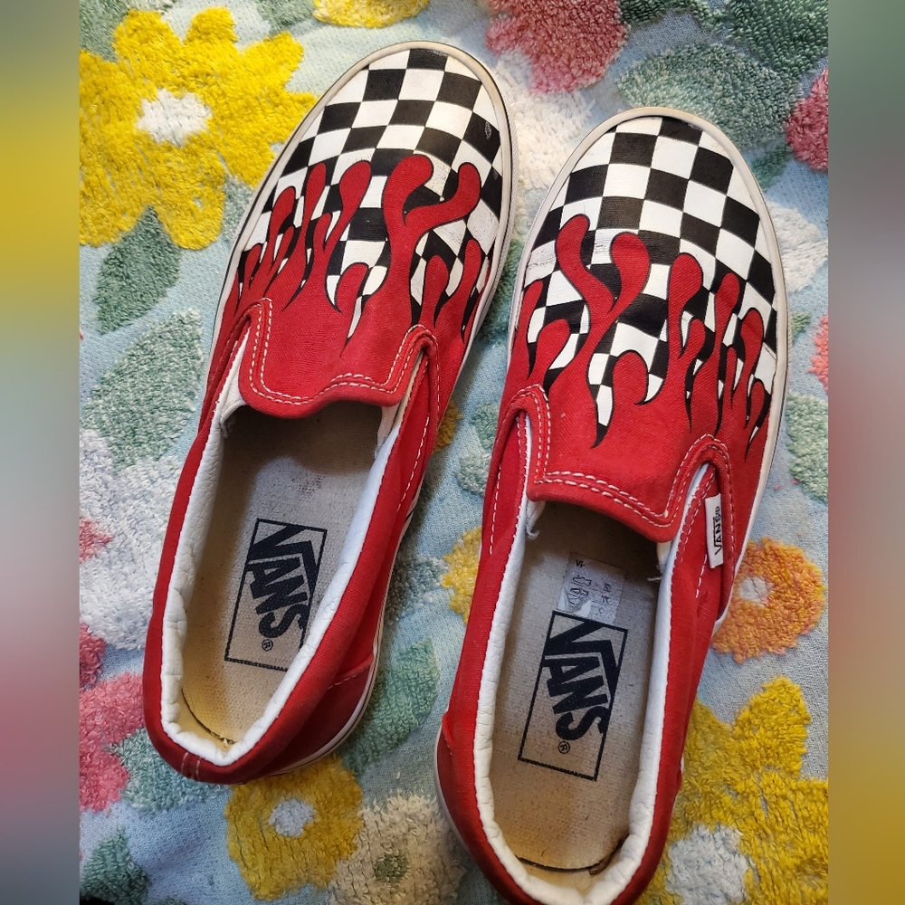 Rare Checkered Vans slip ons